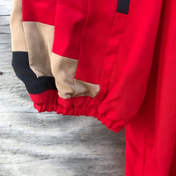 Anthropologie Corey Lynn Carter Red Silk Patchwork Mini dress - Picture 5 of 5